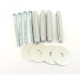 M6 x 80 mm Coach Screw / 30 mm Washer / 80 mm Wall Plug - Pack of 4